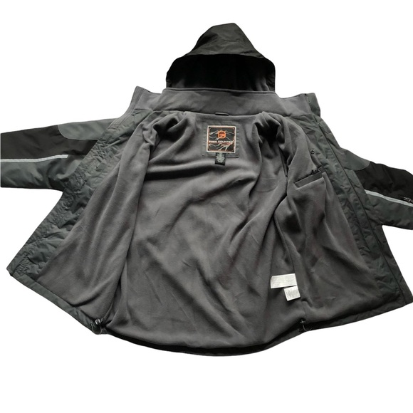 FREE COUNTRY Men’s Lined Jacket Large Black Gray EUC  Water Repellant - Picture 7 of 16